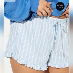 Lovesick Light Blue Striped Shorts